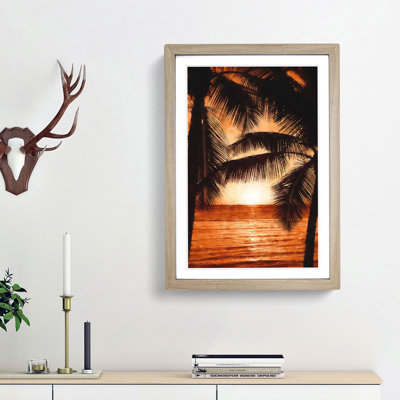 Palm Tree Sunset - Single Picture Frame Print on MDF