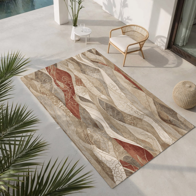 Tapis intérieur et extérieur Echoed Glow, Rectangle 4pi x 6 pi