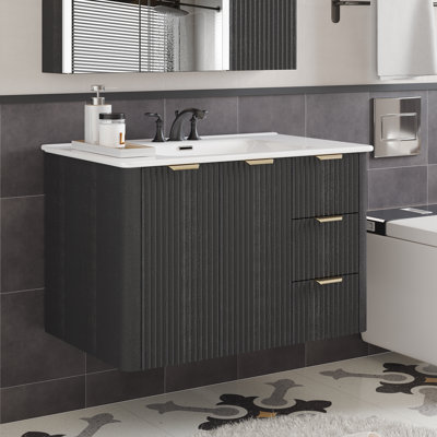 Mid-Century Modern Bathroom Vanity With Sink Combo Set