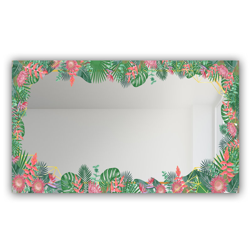 Miroir de salle de bain, H 29,5 po x l 39,4 po, Efflorescent bord de mer