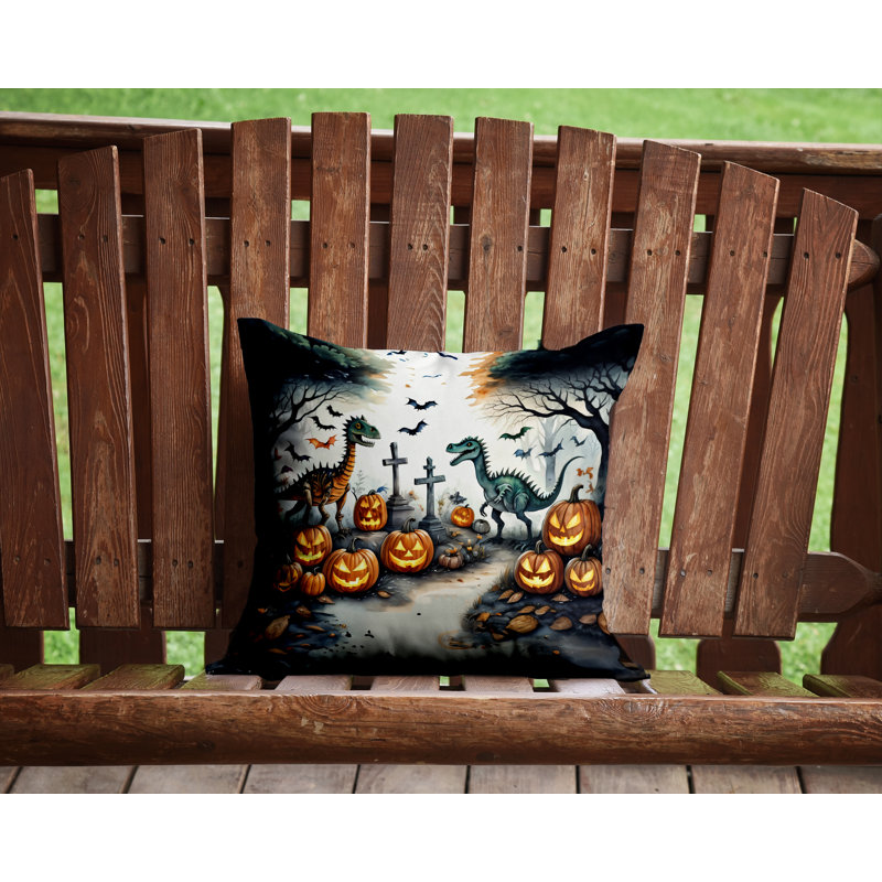Coussin décoratif intérieur / extérieur en polyester More / Spooky More Spooky Halloween, 14 po x 14 po