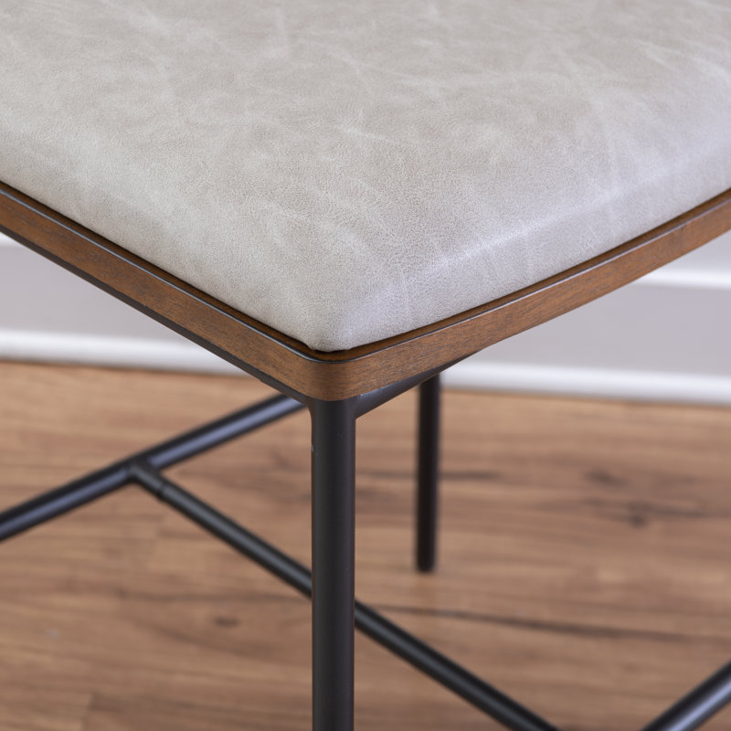 Bridgestone Upholstered Counter Stool with Metal Frame, Cream
