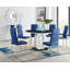 Scottsmoor Modern Halo 6 Seat Round Dining Table Set - Luxury Velvet Dining Chairs-88433966-88433963-88433962