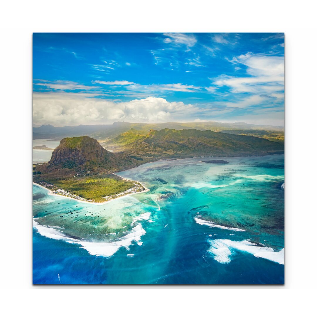 Leinwandbild Landschaft Mauritius – Draufsicht