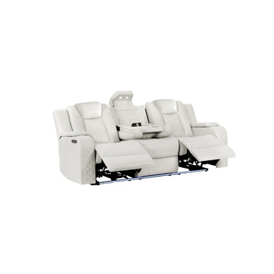 Breathing Leather Power Reclining Set With Led,Reading Light,Wireless Charging(Sofa)