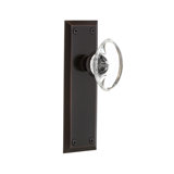 New York Plate with Oval Clear Crystal Door Knob