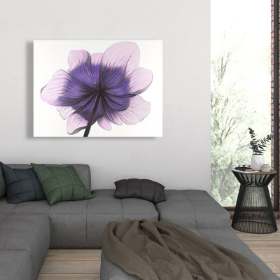 Magnifique toile anémone mauve | Décoration de chambre à coucher