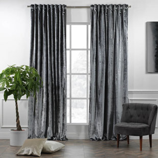 Rideau simple extra long et extra large en velours brillant de luxe