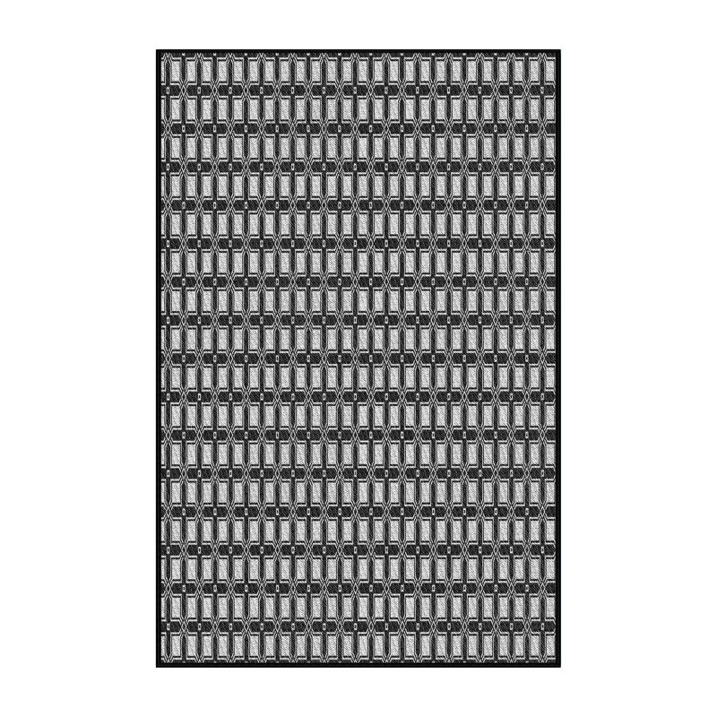 Tapis noir/blanc à motifs, Rectangle 5 pi x 8 pi