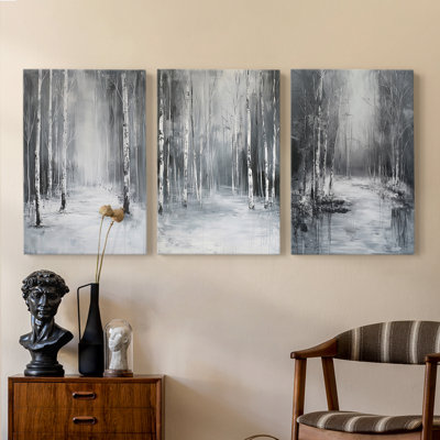 Lanscape Study Series XIII - Ensemble de 3 toiles tendues avec châssis - Prêt à être accroché