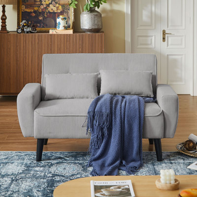 Corduroy Loveseat, Modern 2-Seat Upholstered Sofa for Living Room