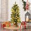 Sapin de Noël artificiel vert réaliste de 90 cm, préilluminé, avec base en toile de jute