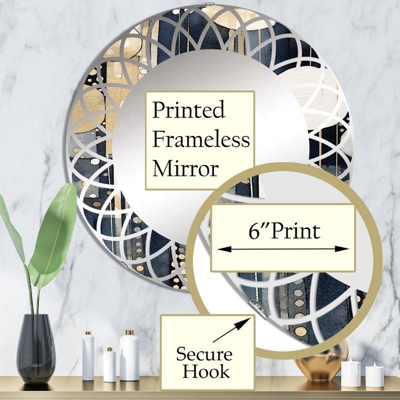 Wiatt - Miroir mural moderne rond, 32 po x 32 po