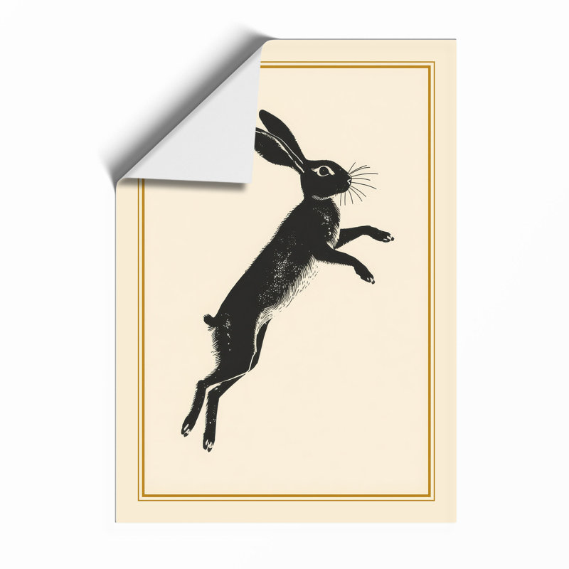 Leaping Hare Minimalist - Framed Print, Unframed, A1 - 84.1 x 59.4 cm
