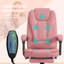 Chaise de bureau à massage à 7 points de massage vibrant à haut dossier, rose