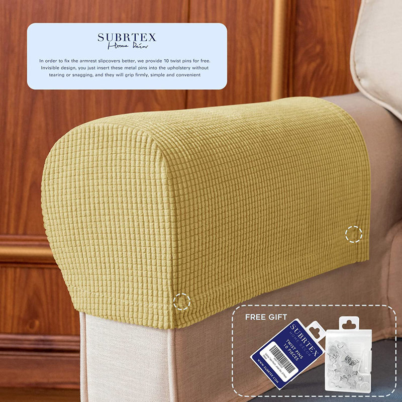 Box Cushion Sofa Slipcover, Light Yellow
