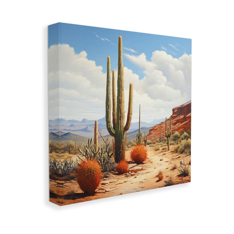 Cloudy Desert Path Canvas Wall Art Design By Rb, 24" H x 24" W
