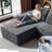 108" Modular U-Shaped Sectional Sofa with Right-Facing Chaise and Ottoman in Gray Corduroy-127315477-127315480