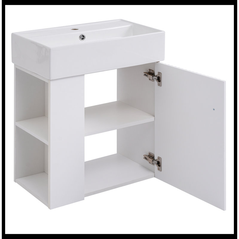 Meuble-lavabo simple avec plateau en céramique 12,20 po Andreias