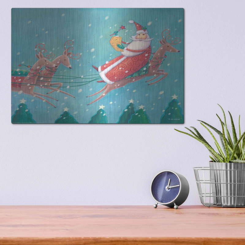 «Teal Santa» par Viv Eisner, H 12 po x l 16 po