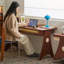 Bureau en noyer massif Mid-Century-1001738375