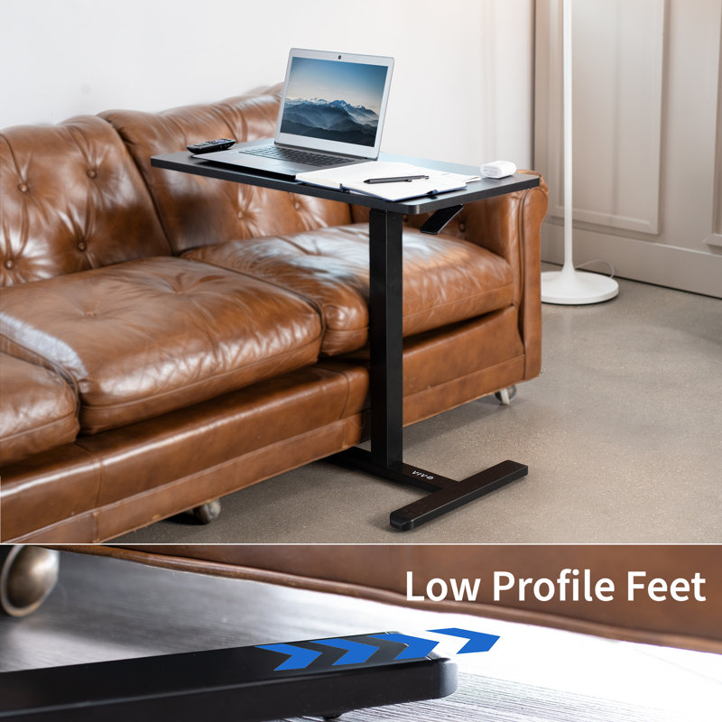 Adjustable Black Mobile Laptop Cart with Pneumatic Lift
