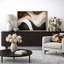 Abstrait brun beige, motif de vagues fluides, images de salon moderne, impression sur toile encadrée-126093116-126093117