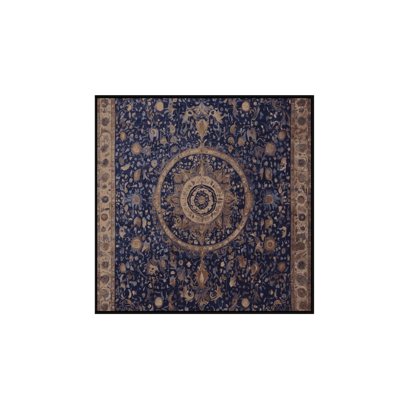 Machine Washable Black Area Rug, Square 7'
