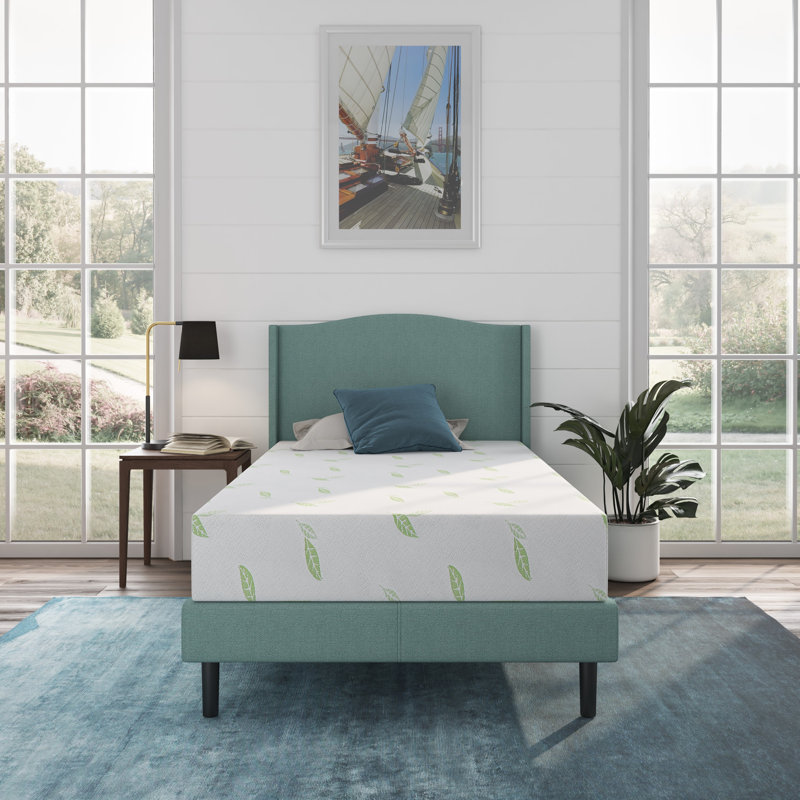 Anula, matelas en mousse à mémoire de forme mi-ferme infusé au thé vert, Simple extra long, 10"