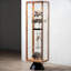 Vitrines en bois brun et noir