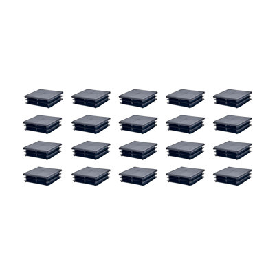 Outwater Plastic 2-1/2" Square Insert End Caps For Tubing, Finishing Plug For Square Tubing Chair Glide, Floor Protector, Fits Multi Gauge Tubing, USA Made, 50 Pack