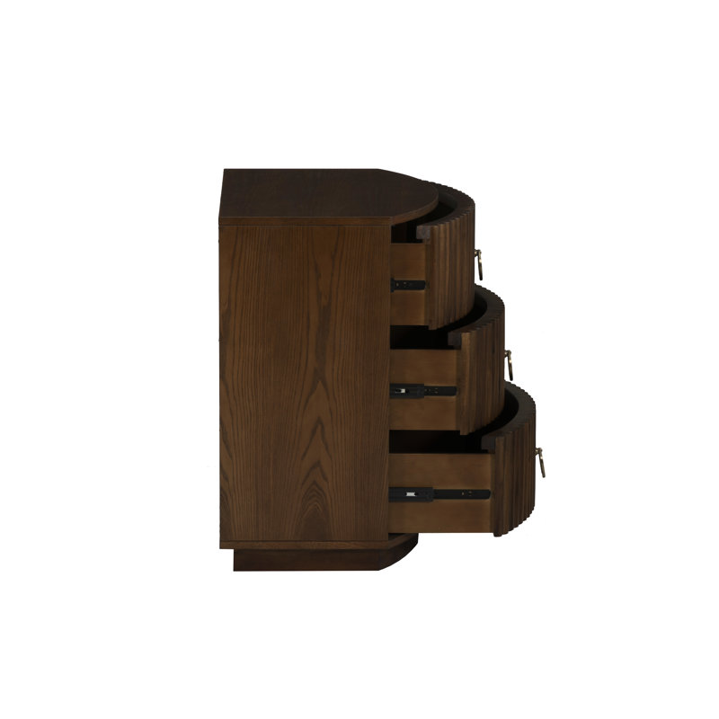 Chantel 3 Drawer Nightstand White, Brown