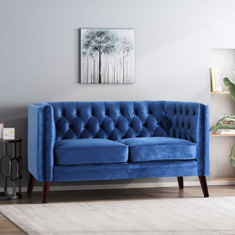 Causeuse Kokesh, Velours bleu