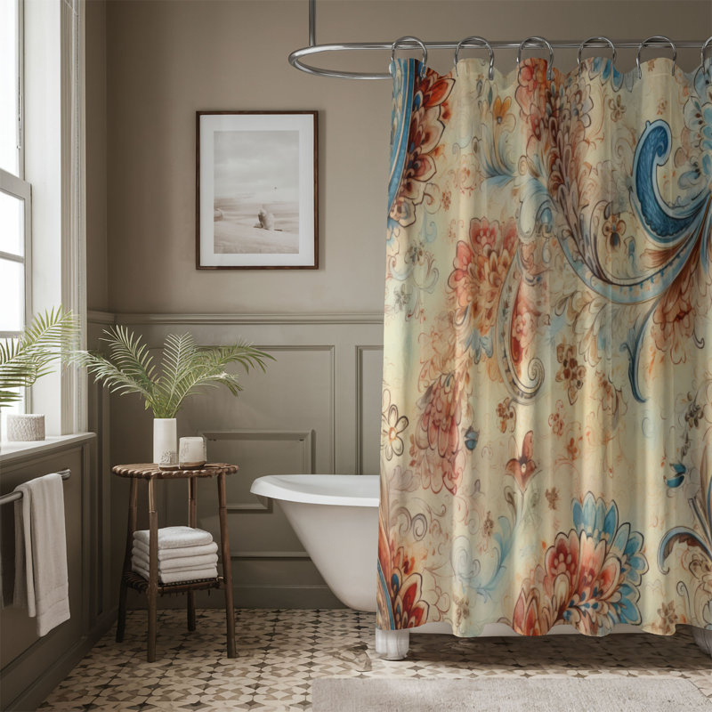 Classic Swirls - Rideau de douche Premium, H 74 po x l 71 po