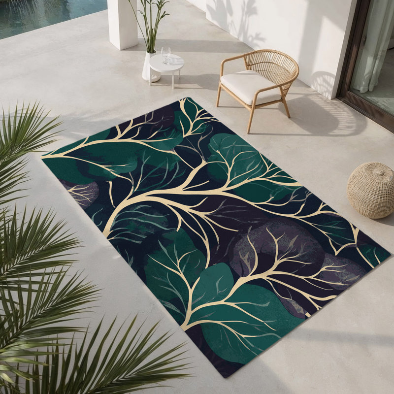 Tapis intérieur et extérieur Moonlit Grove, Rectangulaire 8 pi x 10 pi