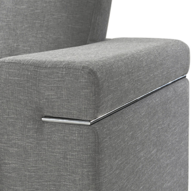 Chaise avec accoudoirs en tissu Gianna, Gris clair