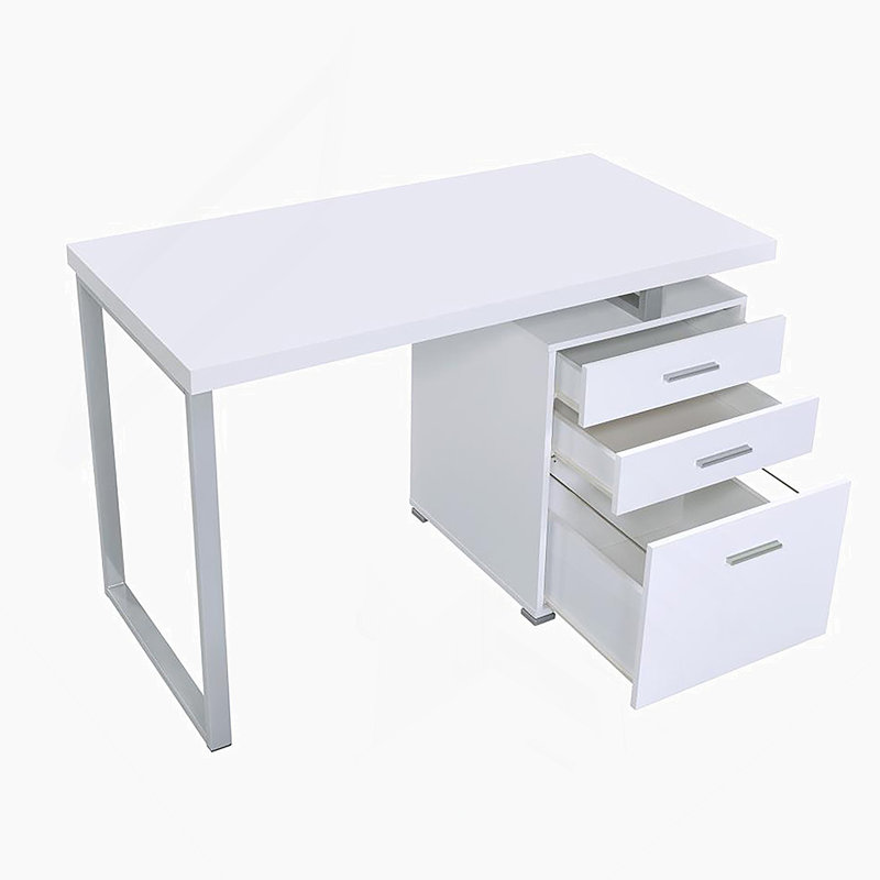 Bureau d'écriture avec 3 tiroirs en blanc