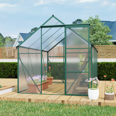 6x8 Polycarbonate Greenhouse for Outdoor Backyard Green