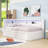 Upholstered Twin Daybed with Trundle, LED Lighting and USB Ports-106490994