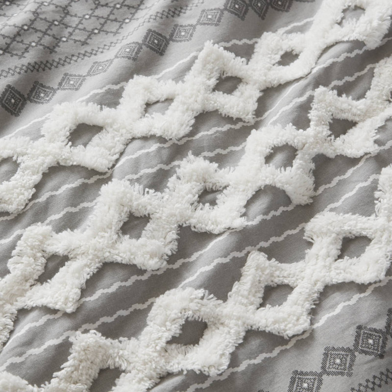 Panneau de rideau simple Boho Imani, Gris, L 50 po x L 95 po