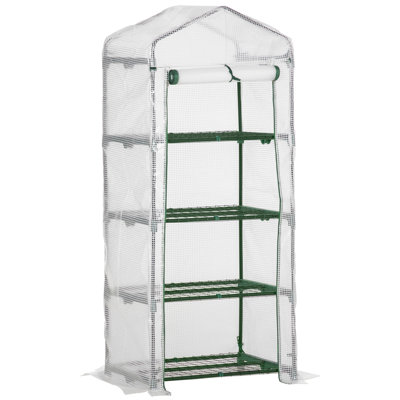 Martelly Mini Portable Greenhouse 4 Tiers 160H x 70L x 50W cm White
