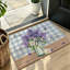 Tapis antidérapant mauve lavande à carreaux 47 po x 31 po