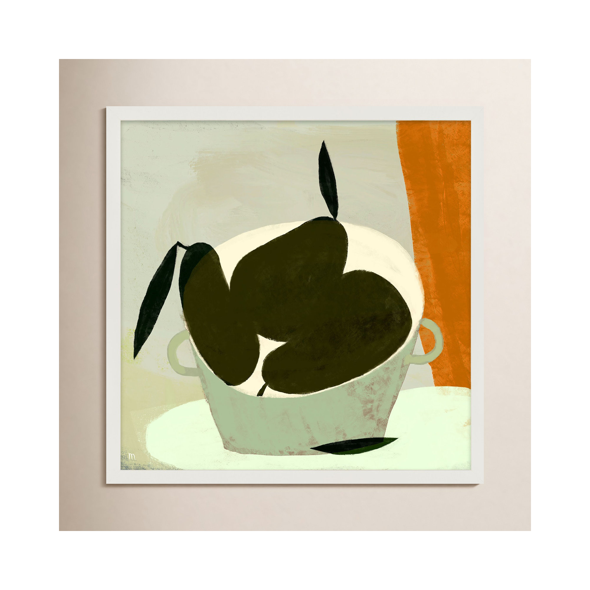 Three Pears by StudioM, White, 24" H x 24" W x 1.25" D