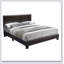 Tête de lit ajustable moderne en similicuir brun pour lit simple-1316824855
