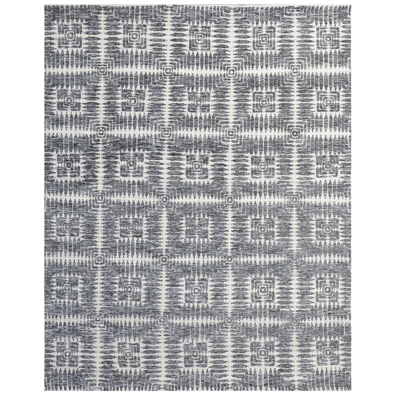Geometric Area Rug in Ivory, Rectangle 8' x 10'