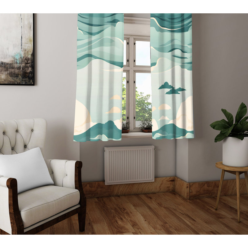 Paire de rideaux semi-transparents en polyester Bethenny, L 40 po x L 82 po