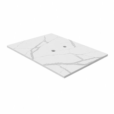 Morden 30" Solid Surface Bathroom Vanity Top for Vessel Sink - White Marble Print