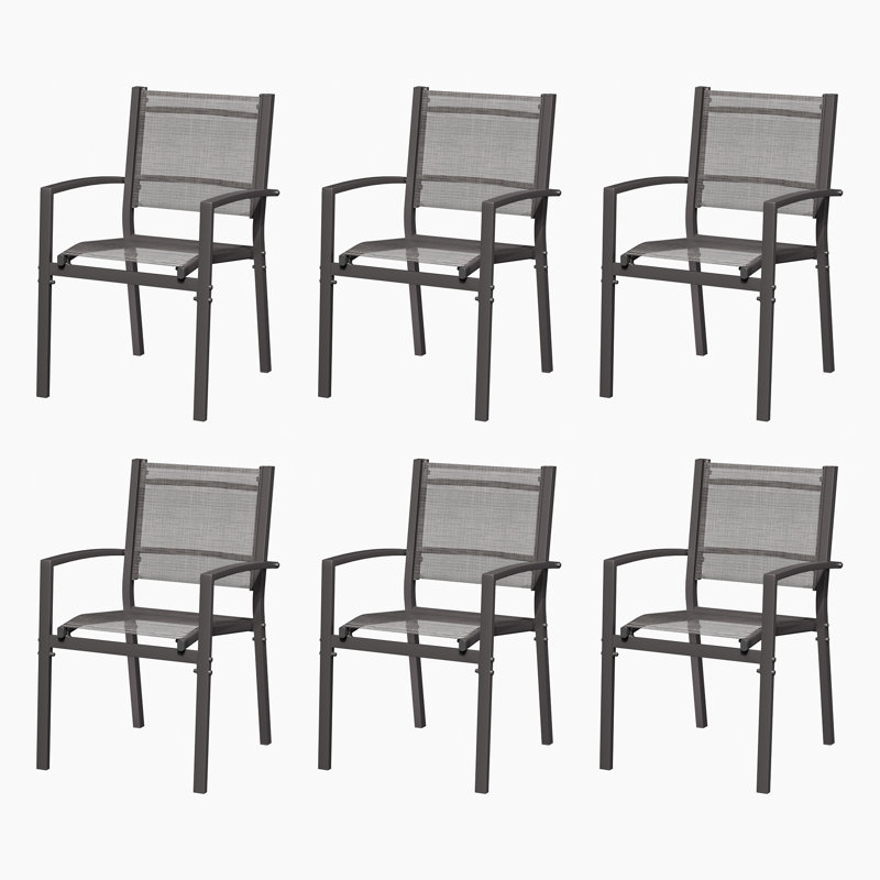 Fauteuil de salle à manger 6 pièces, Gris