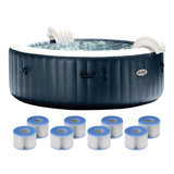 Intex Purespa Plus Inflatable Bubble Jet Hot Tub and Replacement Filters (8 Pack)