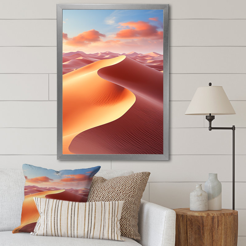 Paysage désertique Kearah I, Cadre photo argenté, H 44 po x l 34 po x P 1,5 po